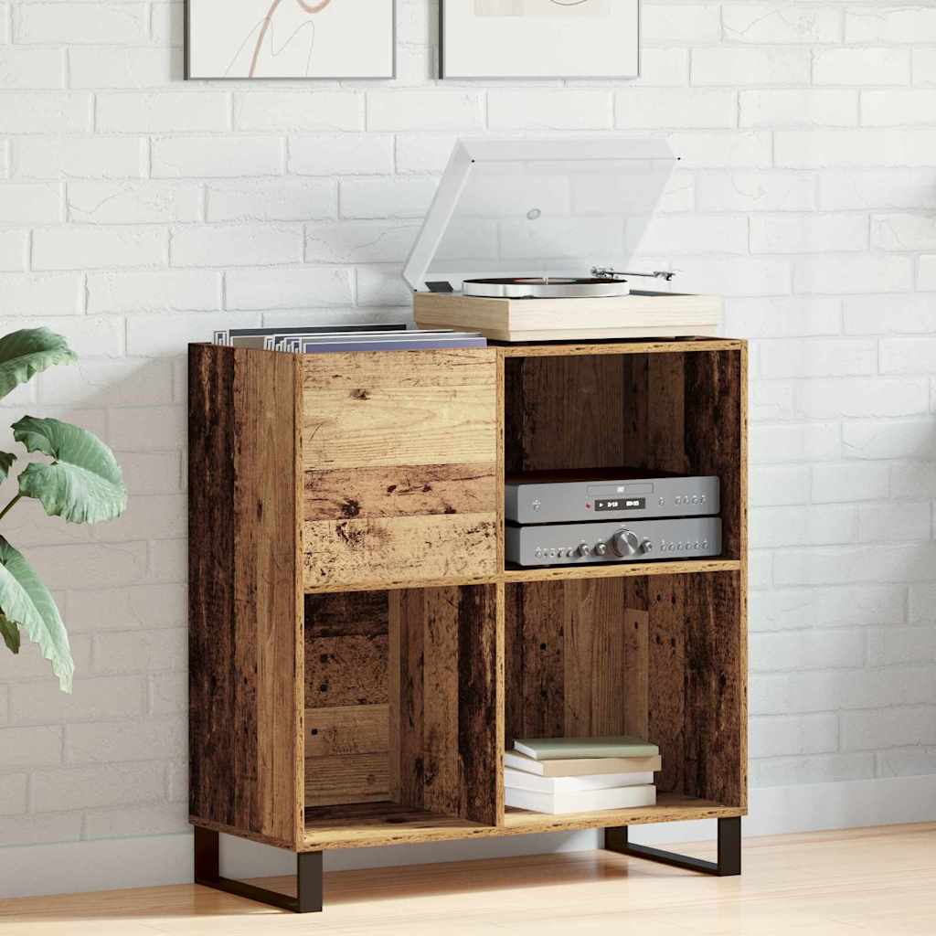 vidaXL Szafka na płyty winylowe z półką Stare drewno 84,5 x 38 x 89 cm