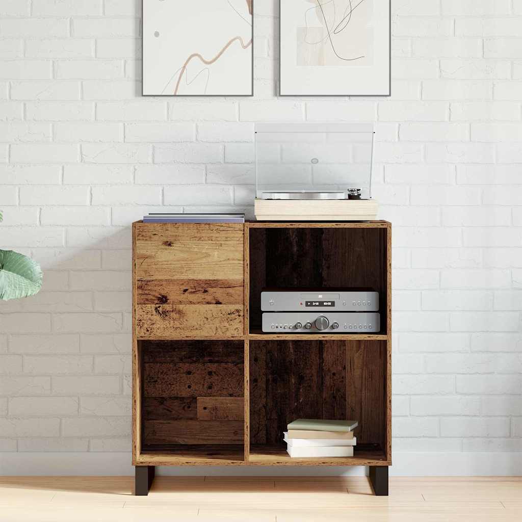vidaXL Szafka na płyty winylowe z półką Stare drewno 84,5 x 38 x 89 cm