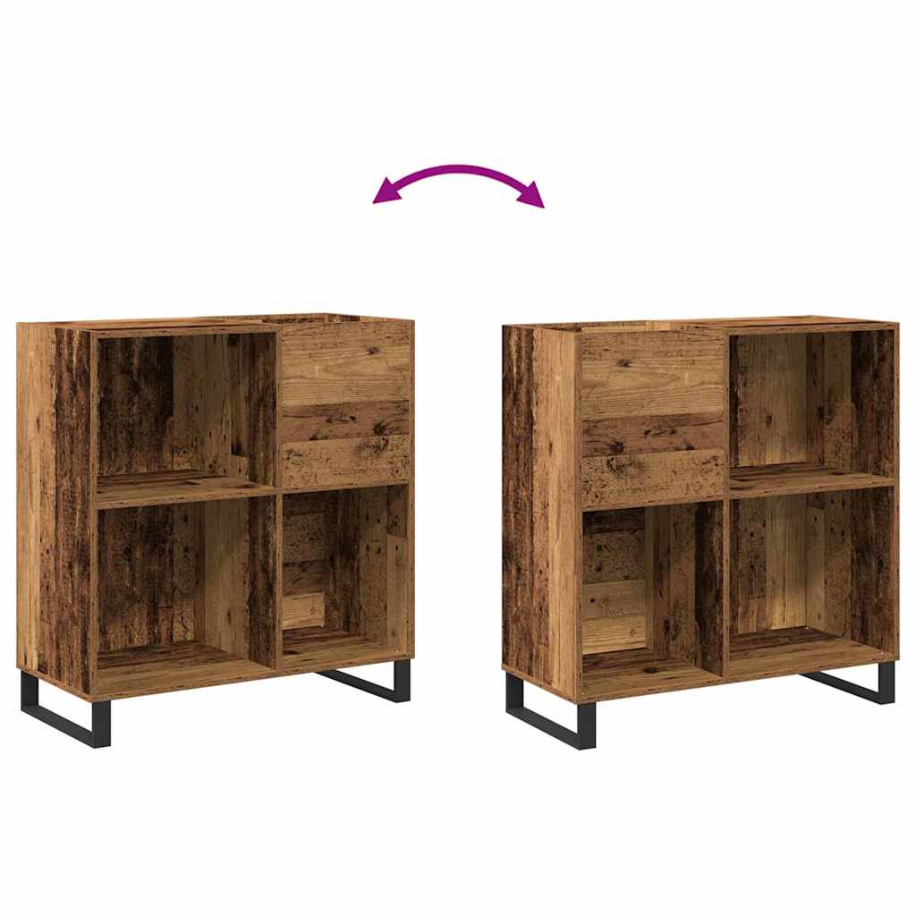 vidaXL Szafka na płyty winylowe z półką Stare drewno 84,5 x 38 x 89 cm