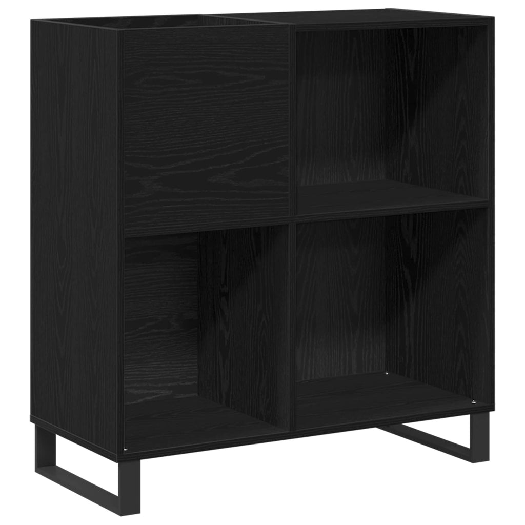 vidaXL Szafka na płyty winylowe z półką Czarny Dąb 85 x 38 x 89 cm