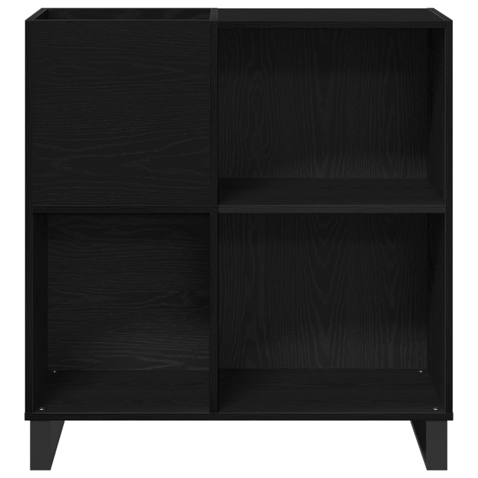 vidaXL Szafka na płyty winylowe z półką Czarny Dąb 85 x 38 x 89 cm