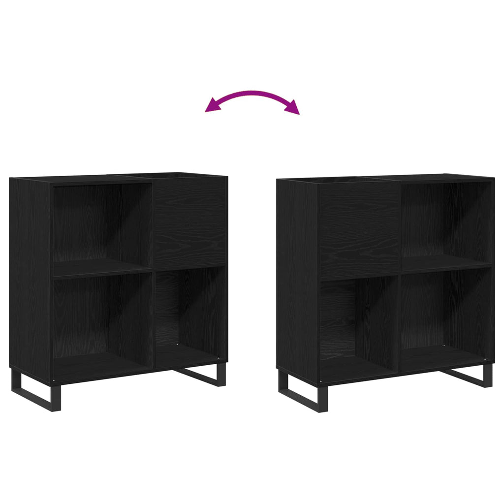 vidaXL Szafka na płyty winylowe z półką Czarny Dąb 85 x 38 x 89 cm