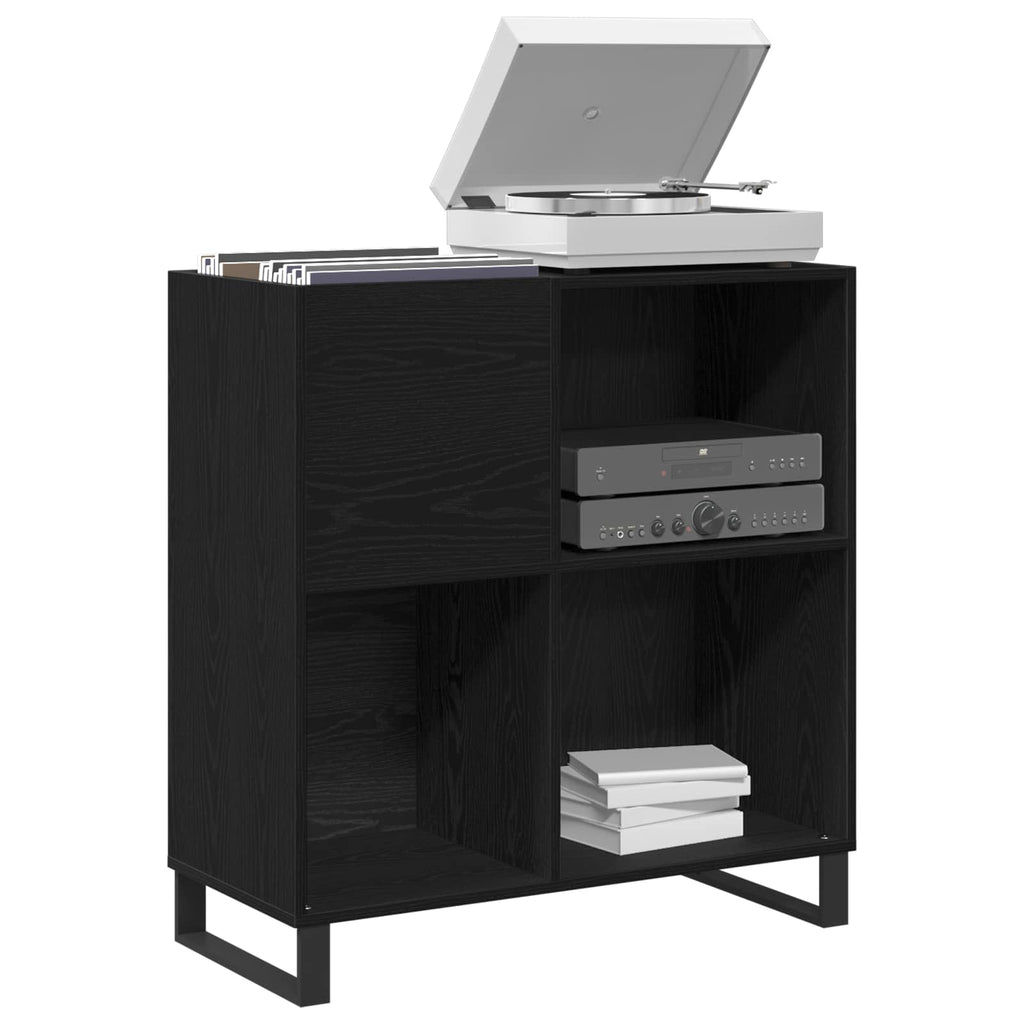 vidaXL Szafka na płyty winylowe z półką Czarny Dąb 85 x 38 x 89 cm