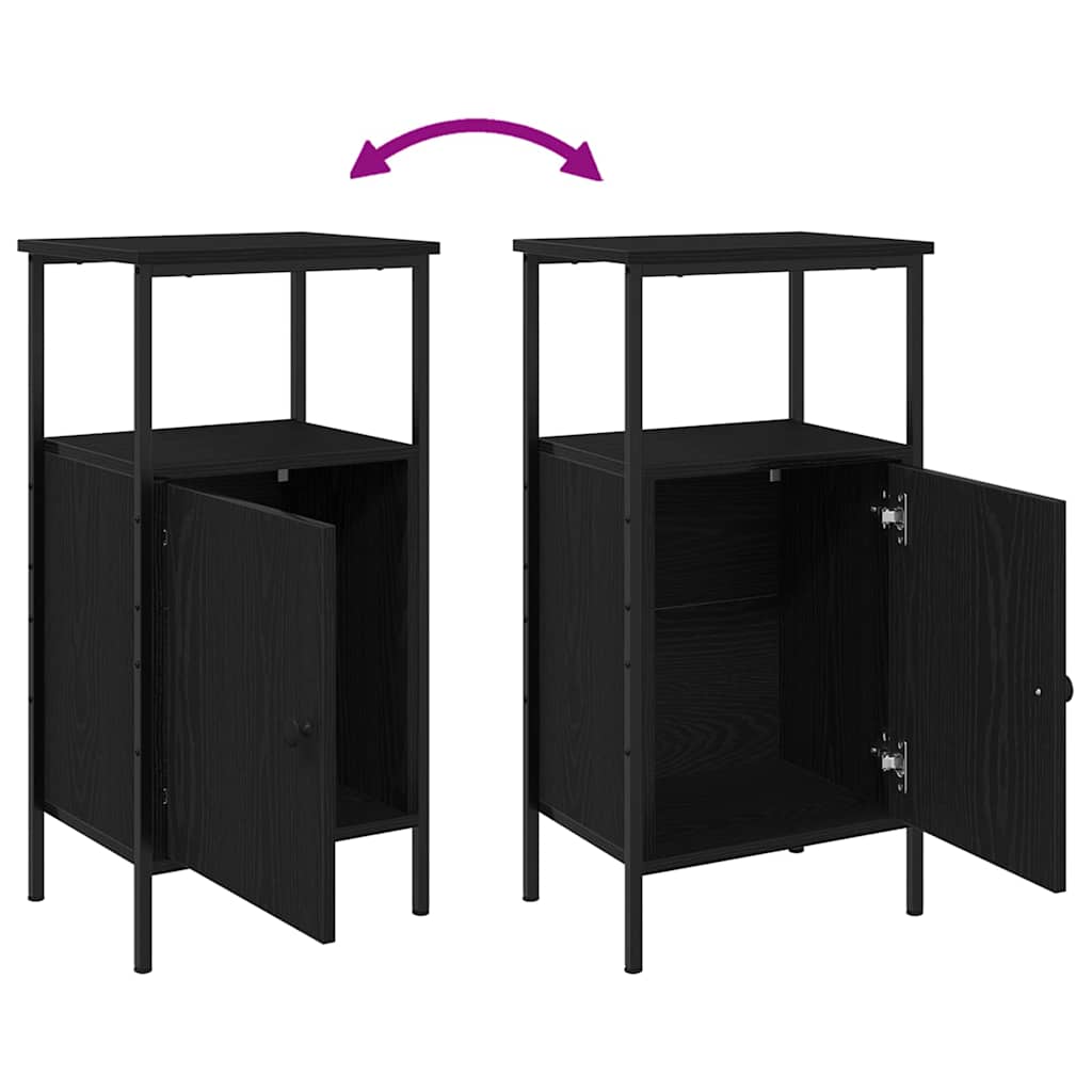 vidaXL Szafka Nocna Czarny Dąb 41 x 31 x 80 cm Materiał drewnopochodny