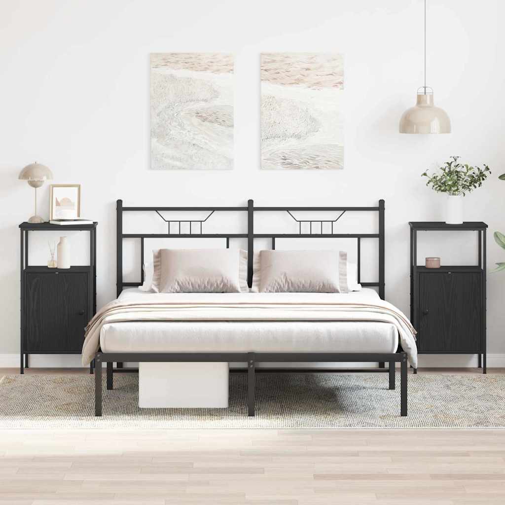 vidaXL Szafka Nocna 2 pcs Czarny Dąb 41 x 31 x 80 cm