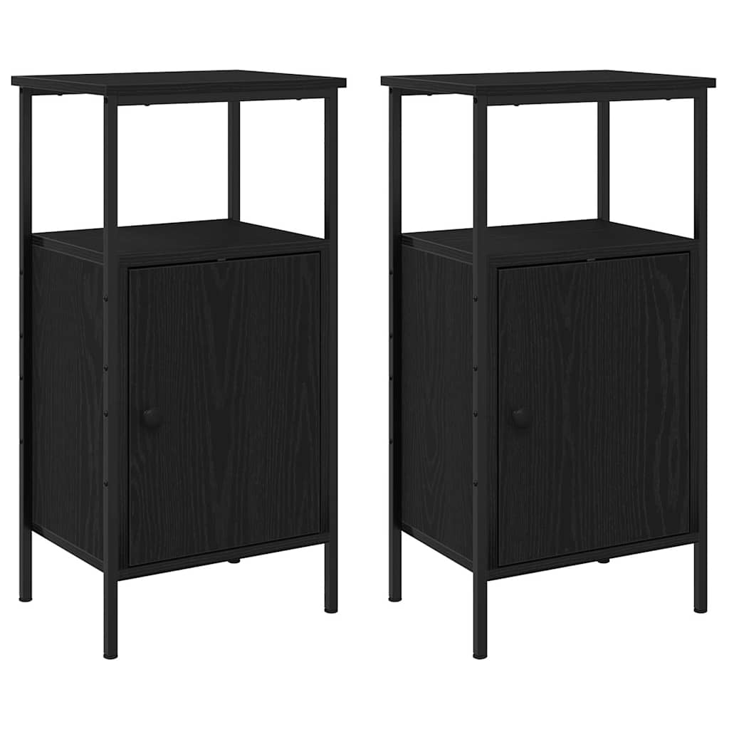 vidaXL Szafka Nocna 2 pcs Czarny Dąb 41 x 31 x 80 cm