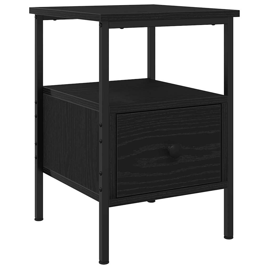 vidaXL Szafka Nocna Czarny Dąb 34 x 36 x 50 cm Materiał drewnopochodny
