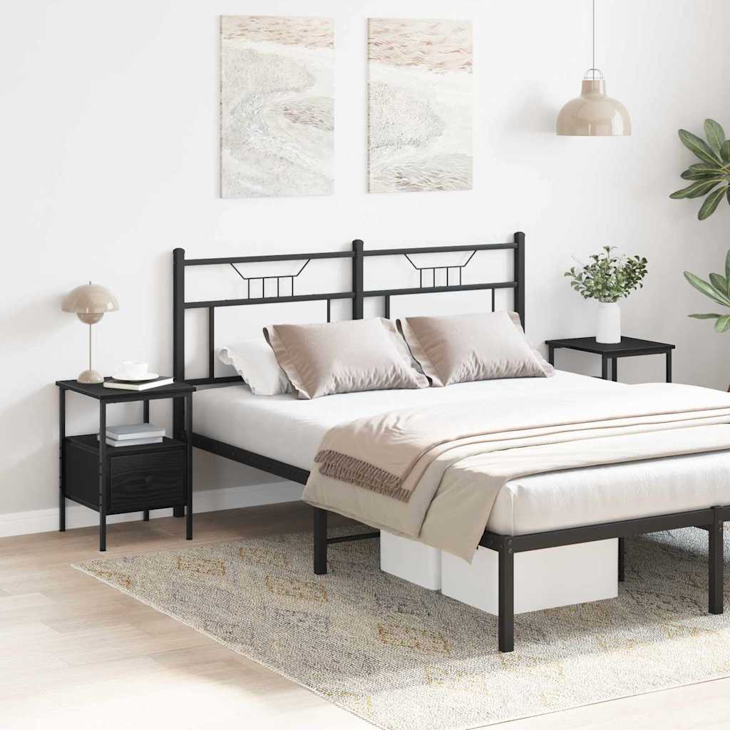 vidaXL Szafka Nocna z szufladą 2 pcs Czarny Dąb 34 x 36 x 50 cm