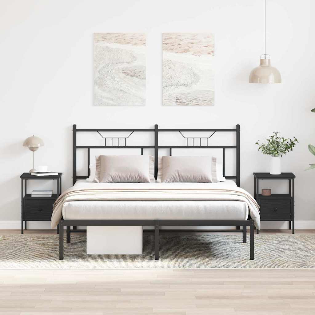 vidaXL Szafka Nocna z szufladą 2 pcs Czarny Dąb 34 x 36 x 50 cm