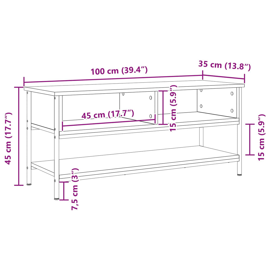 vidaXL Zestaw szafek RTV Czarny Dąb 100 x 35 x 45 cm