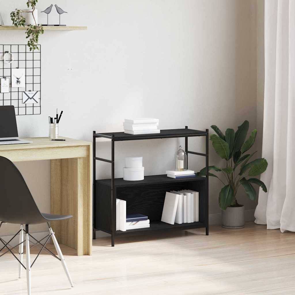 vidaXL Półka na książki Czarny dąb 80 x 30 x 78.5 cm