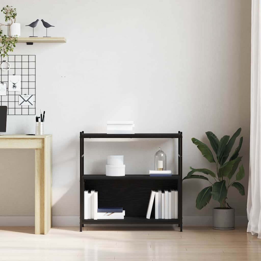 vidaXL Półka na książki Czarny dąb 80 x 30 x 78.5 cm