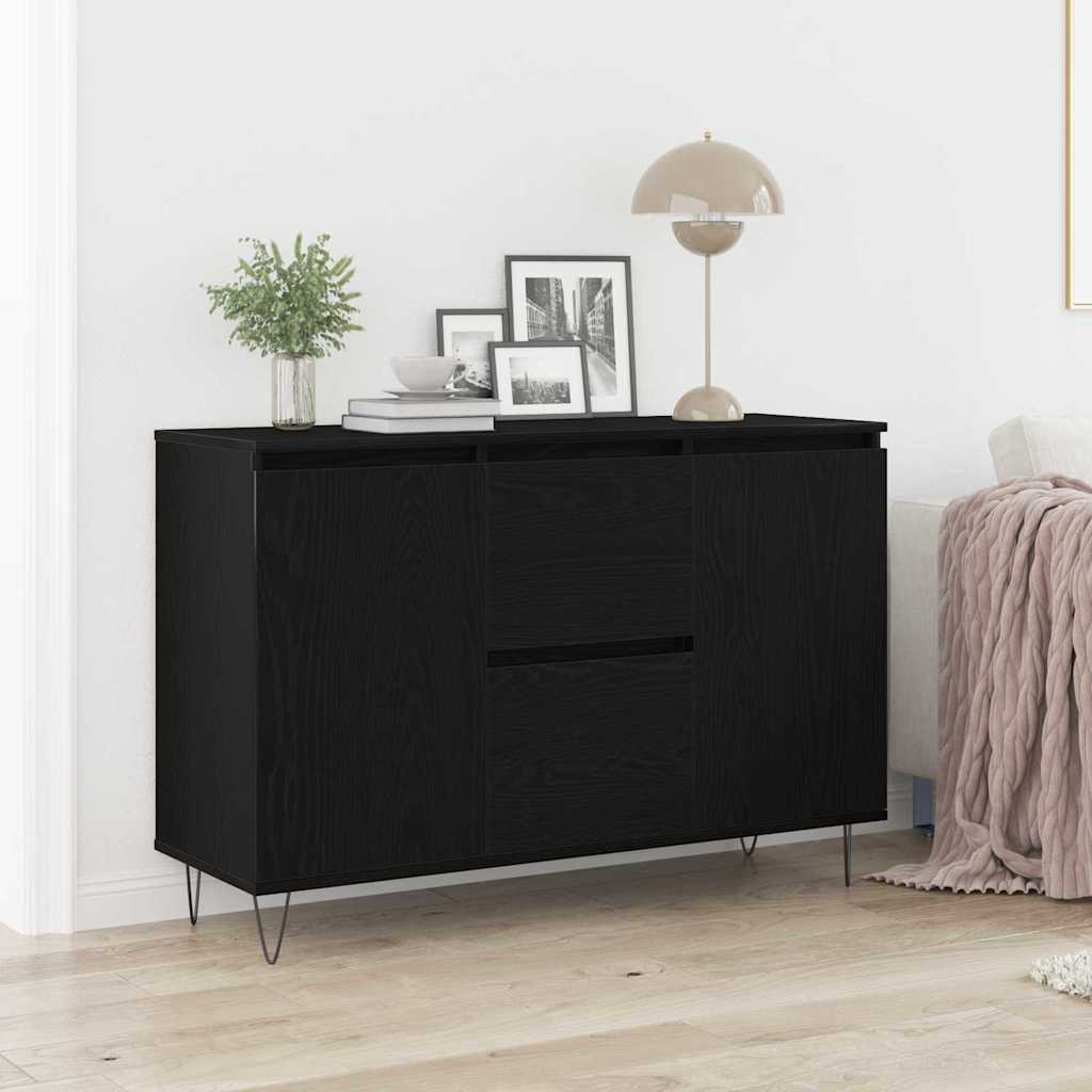 vidaXL Bufet Czarny Dąb 101,5 x 35 x 70 cm Materiał drewnopochodny