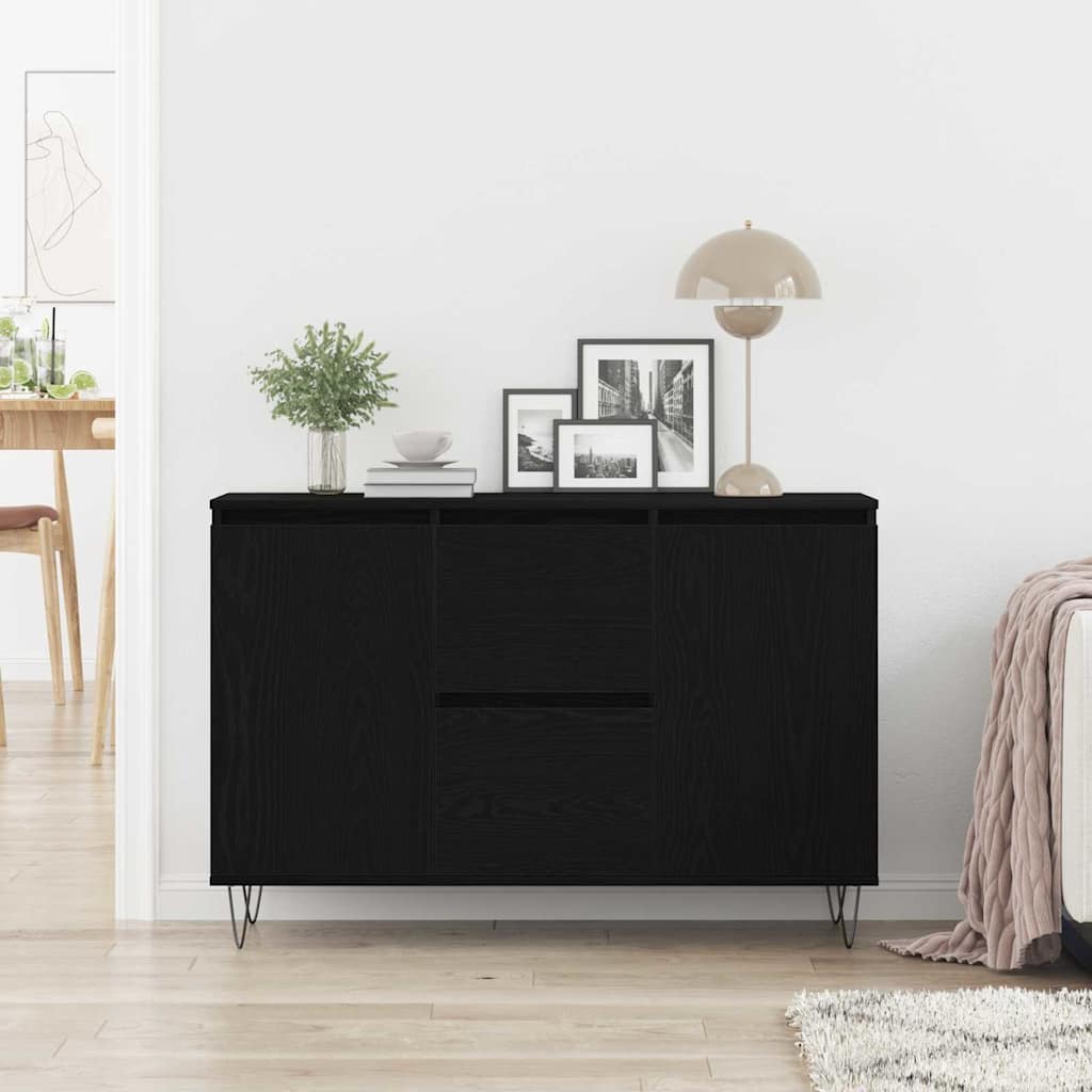 vidaXL Bufet Czarny Dąb 101,5 x 35 x 70 cm Materiał drewnopochodny