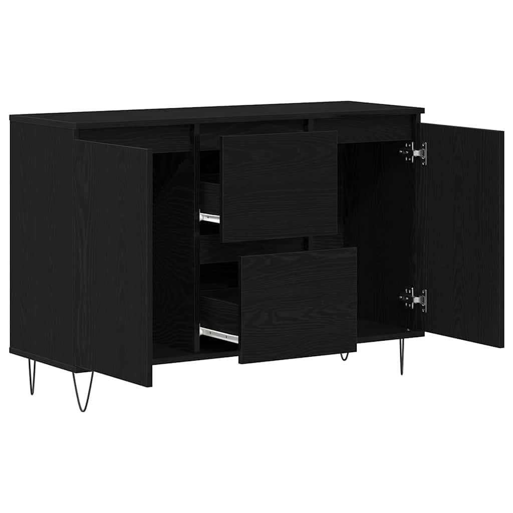 vidaXL Bufet Czarny Dąb 101,5 x 35 x 70 cm Materiał drewnopochodny