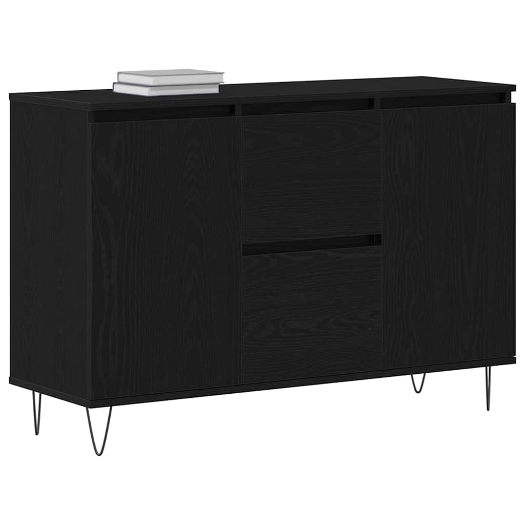 vidaXL Bufet Czarny Dąb 101,5 x 35 x 70 cm Materiał drewnopochodny