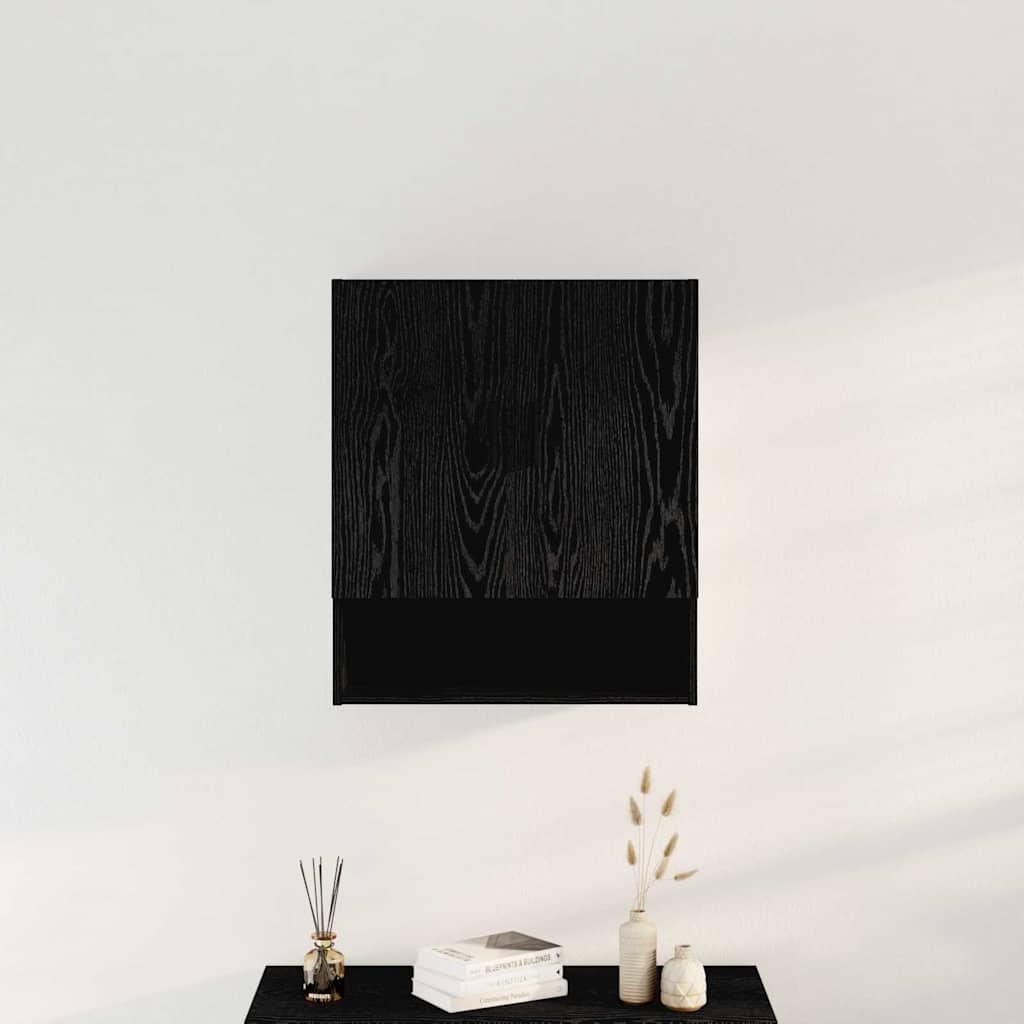 vidaXL Szafka wisząca Montowane na ścianie Czarny Dąb 60 x 31 x 70 cm