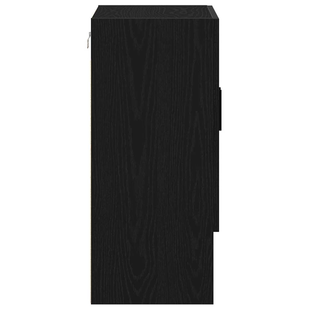 vidaXL Szafka wisząca Montowane na ścianie Czarny Dąb 60 x 31 x 70 cm