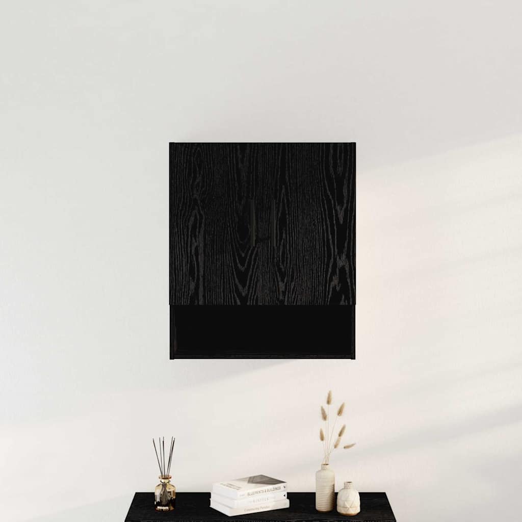 vidaXL Szafka wisząca Montowane na ścianie Czarny Dąb 60 x 31 x 70 cm