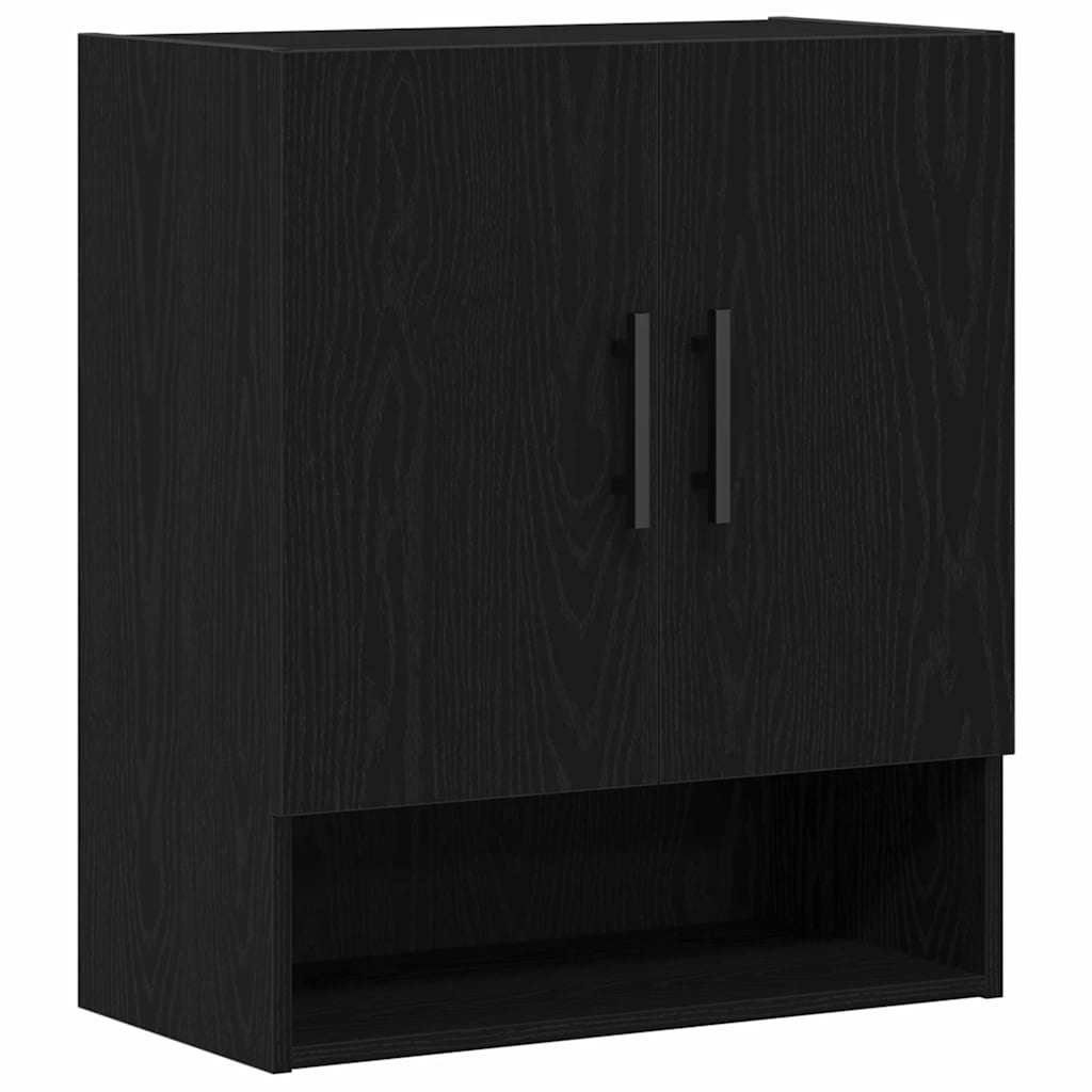 vidaXL Szafka wisząca Montowane na ścianie Czarny Dąb 60 x 31 x 70 cm