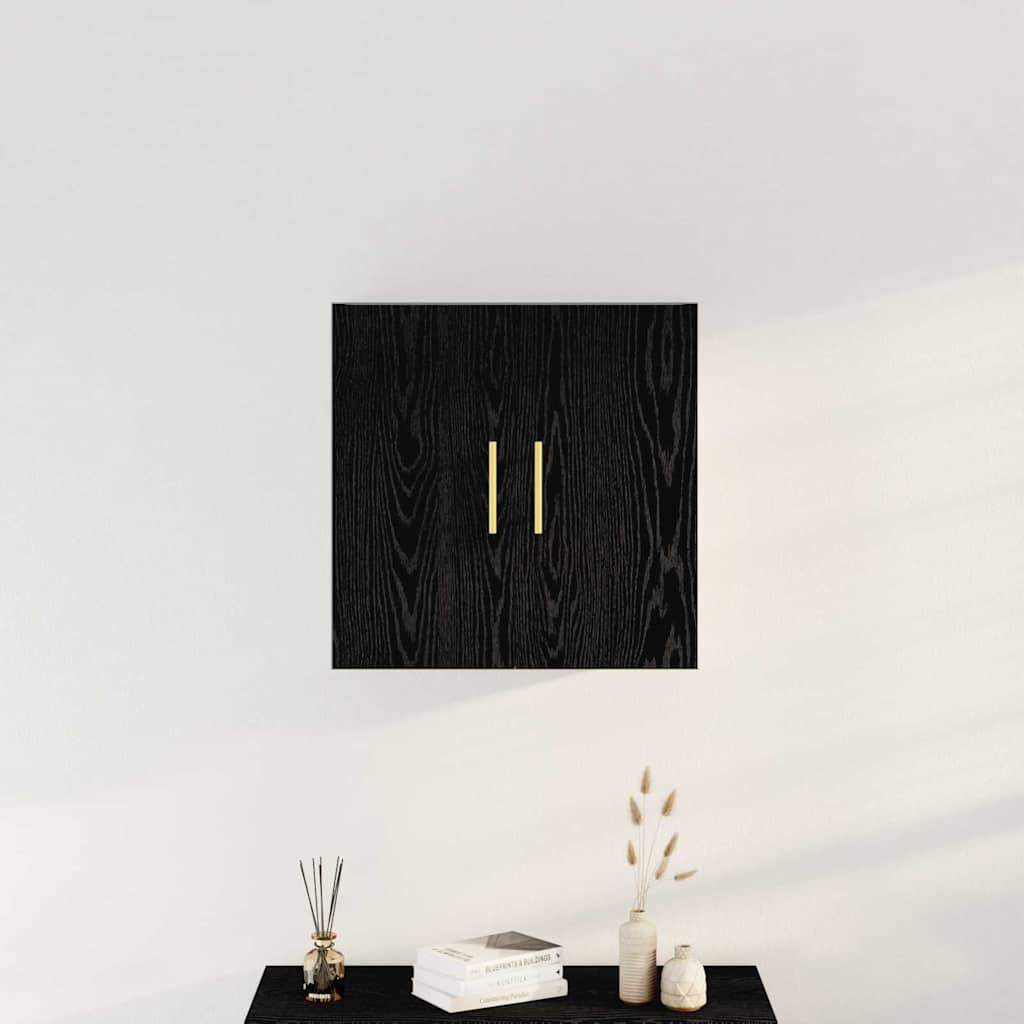 vidaXL Szafka wisząca Montowane na ścianie Czarny Dąb 60 x 31 x 70 cm