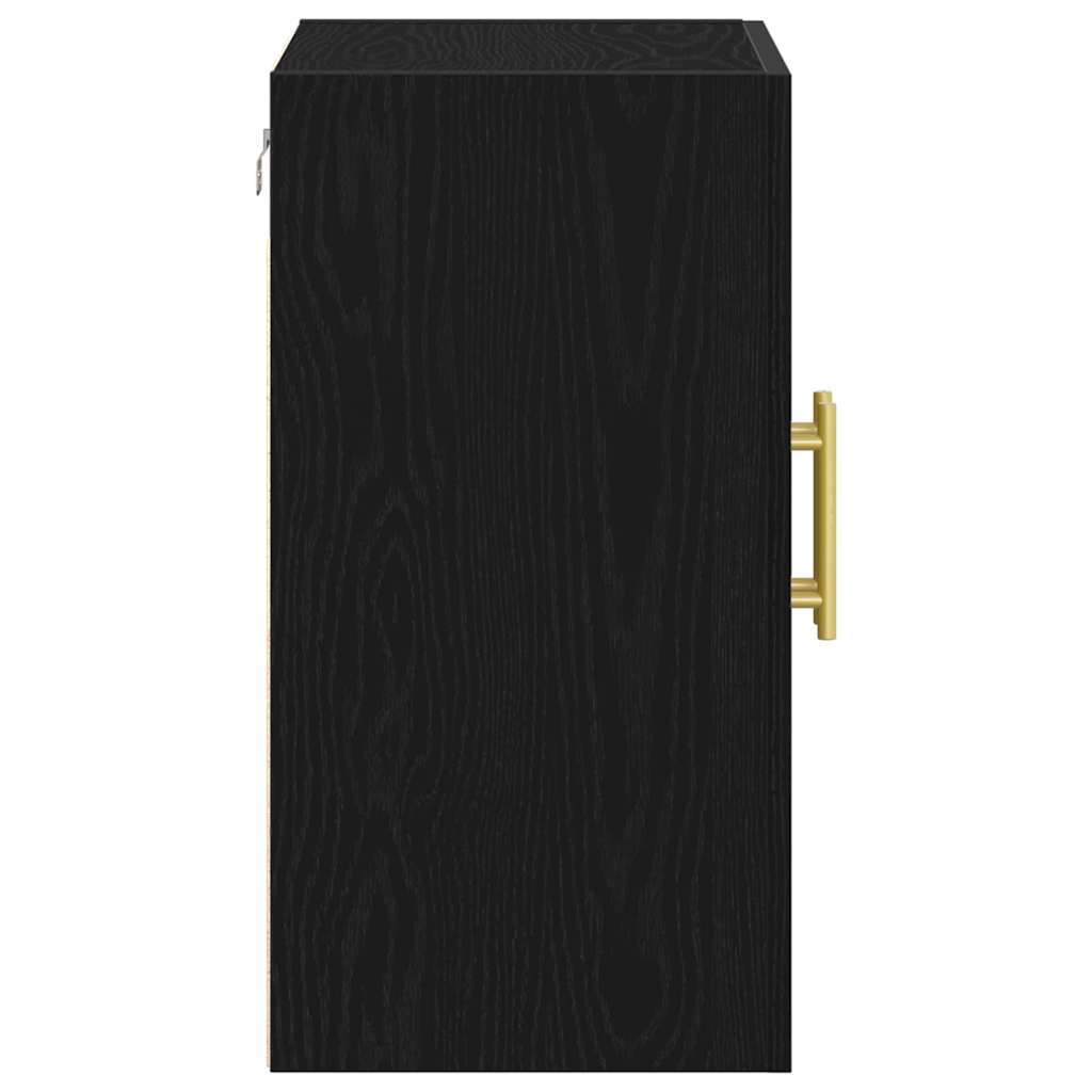 vidaXL Szafka wisząca Montowane na ścianie Czarny Dąb 60 x 31 x 70 cm