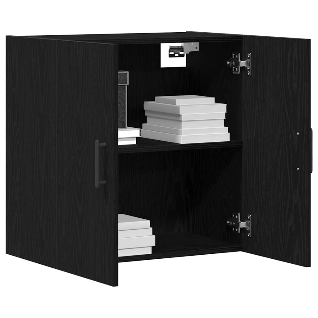 vidaXL Szafka wisząca Montowane na ścianie Czarny Dąb 60 x 31 x 60 cm