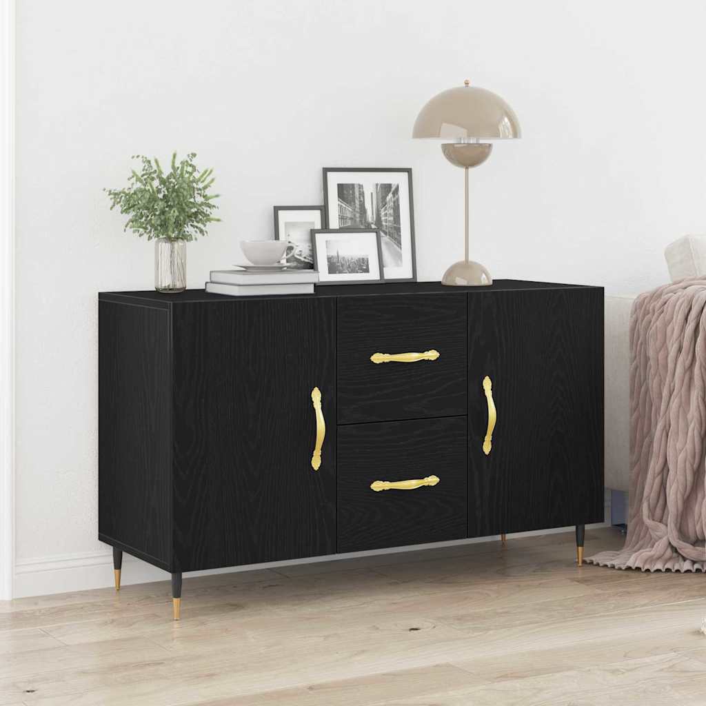 vidaXL Bufet Czarny Dąb 100 x 36 x 60 cm Materiał drewnopochodny