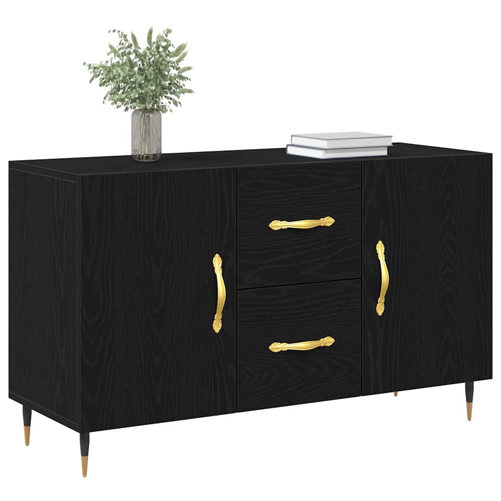 vidaXL Bufet Czarny Dąb 100 x 36 x 60 cm Materiał drewnopochodny