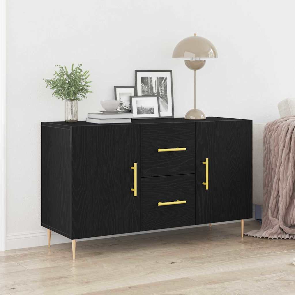 vidaXL Bufet Czarny Dąb 100 x 36 x 60 cm Materiał drewnopochodny