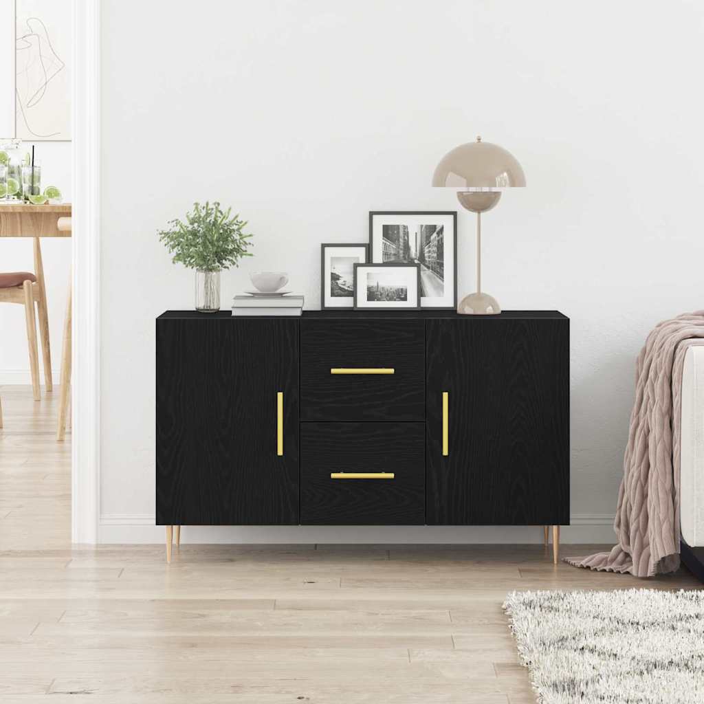 vidaXL Bufet Czarny Dąb 100 x 36 x 60 cm Materiał drewnopochodny