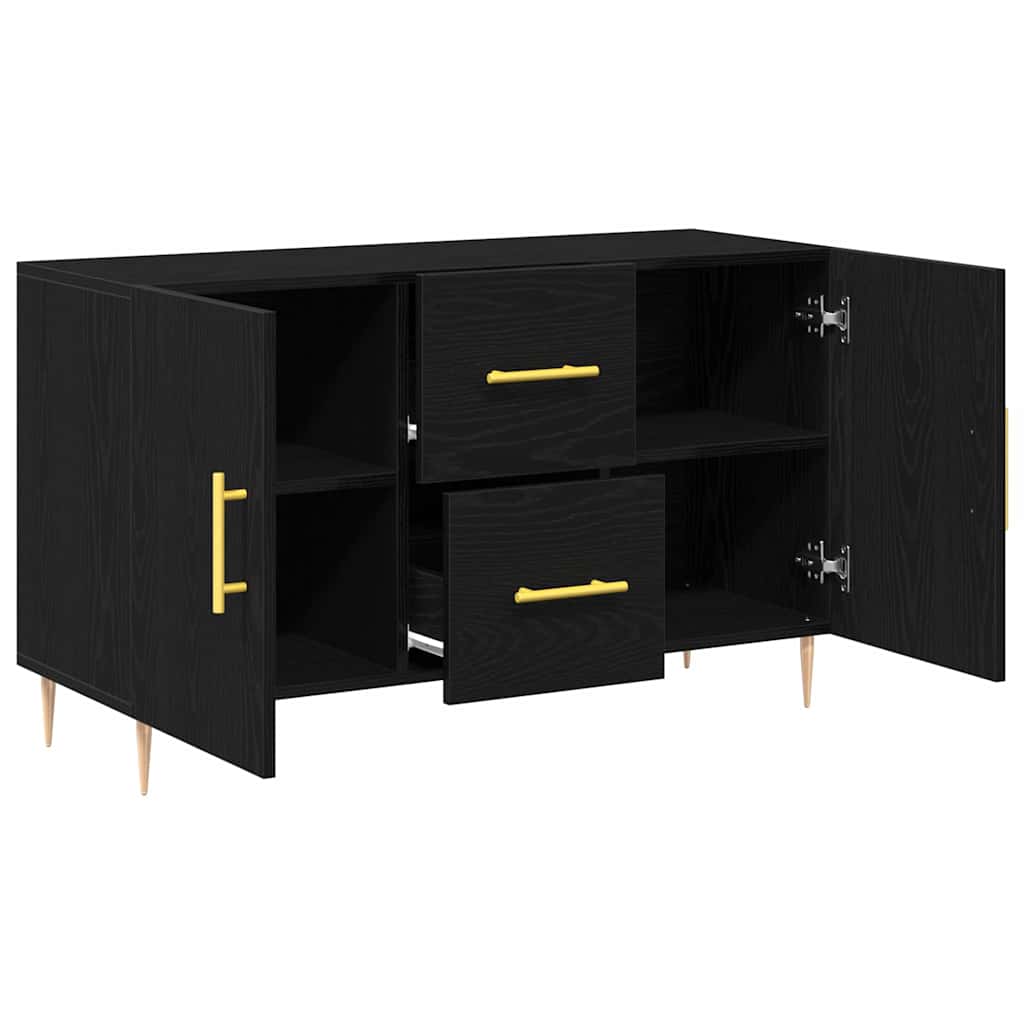 vidaXL Bufet Czarny Dąb 100 x 36 x 60 cm Materiał drewnopochodny