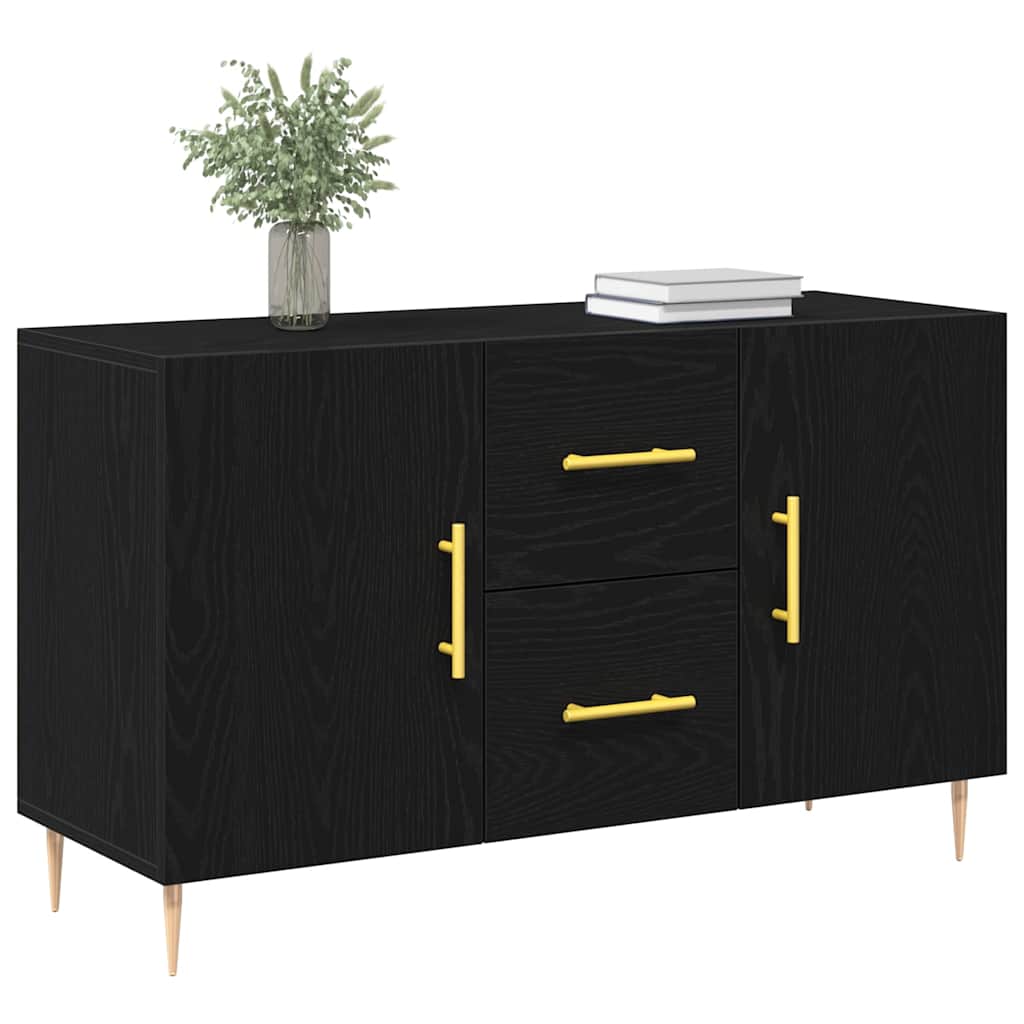 vidaXL Bufet Czarny Dąb 100 x 36 x 60 cm Materiał drewnopochodny
