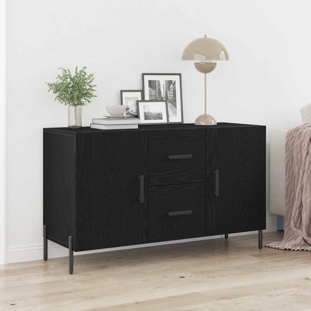 vidaXL Bufet Czarny Dąb 100 x 36 x 60 cm Materiał drewnopochodny