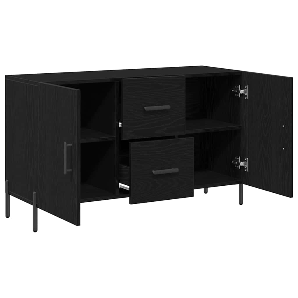 vidaXL Bufet Czarny Dąb 100 x 36 x 60 cm Materiał drewnopochodny