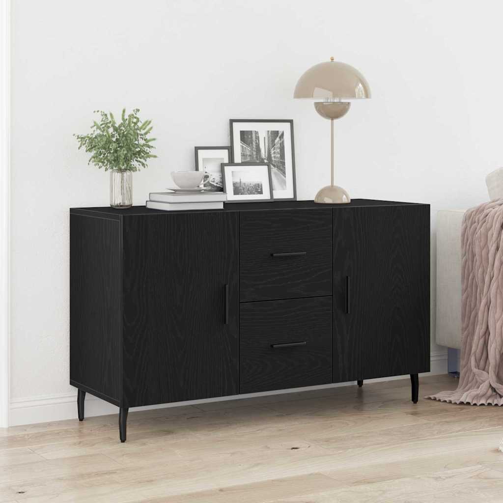 vidaXL Bufet Czarny Dąb 100 x 36 x 60 cm Materiał drewnopochodny