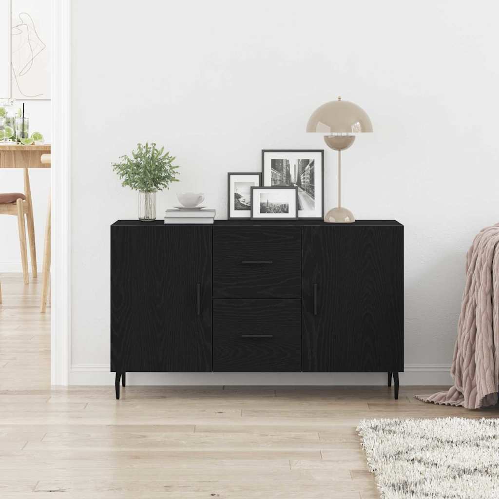 vidaXL Bufet Czarny Dąb 100 x 36 x 60 cm Materiał drewnopochodny
