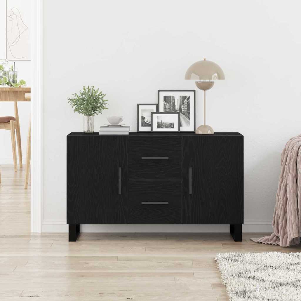 vidaXL Bufet Czarny Dąb 100 x 36 x 60 cm Materiał drewnopochodny