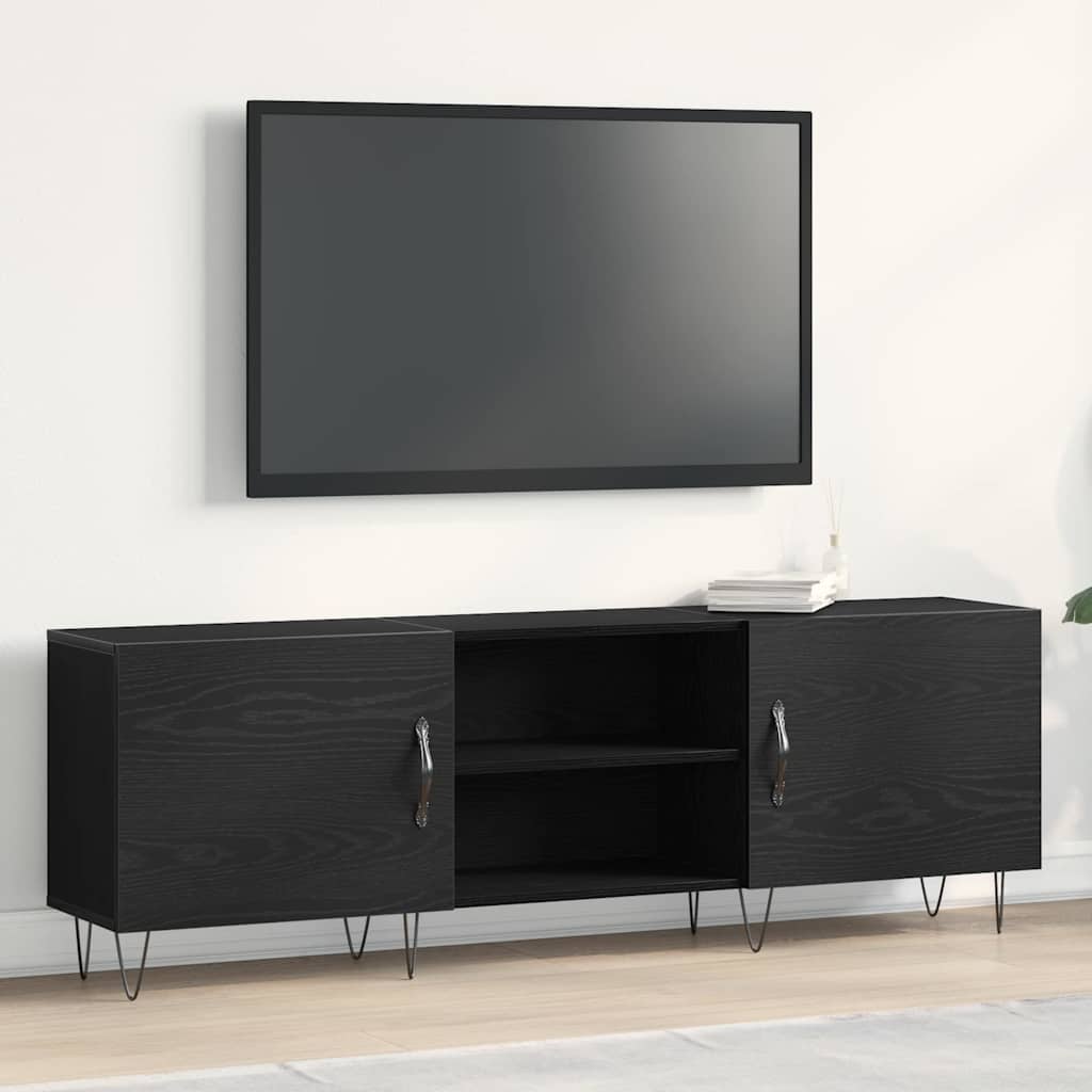vidaXL Zestaw szafek RTV Czarny Dąb 150 x 30 x 50 cm