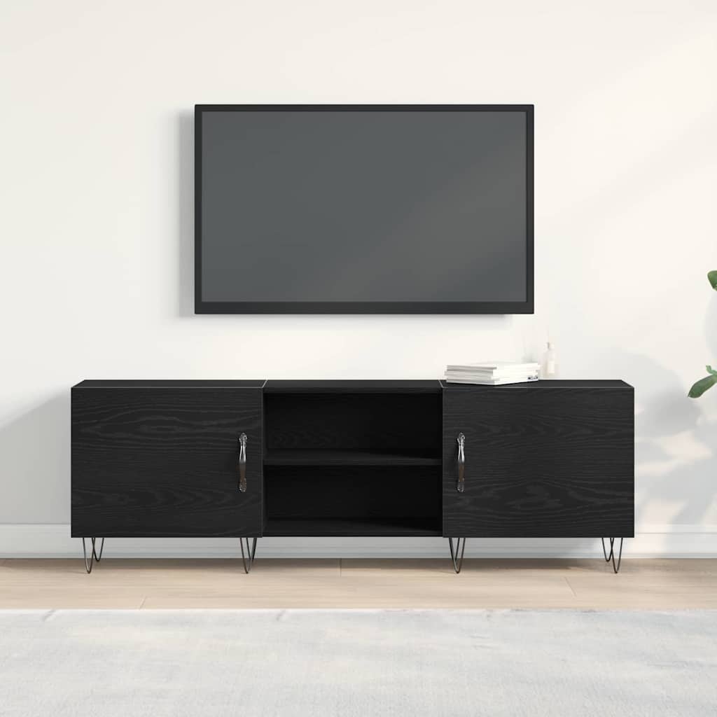 vidaXL Zestaw szafek RTV Czarny Dąb 150 x 30 x 50 cm