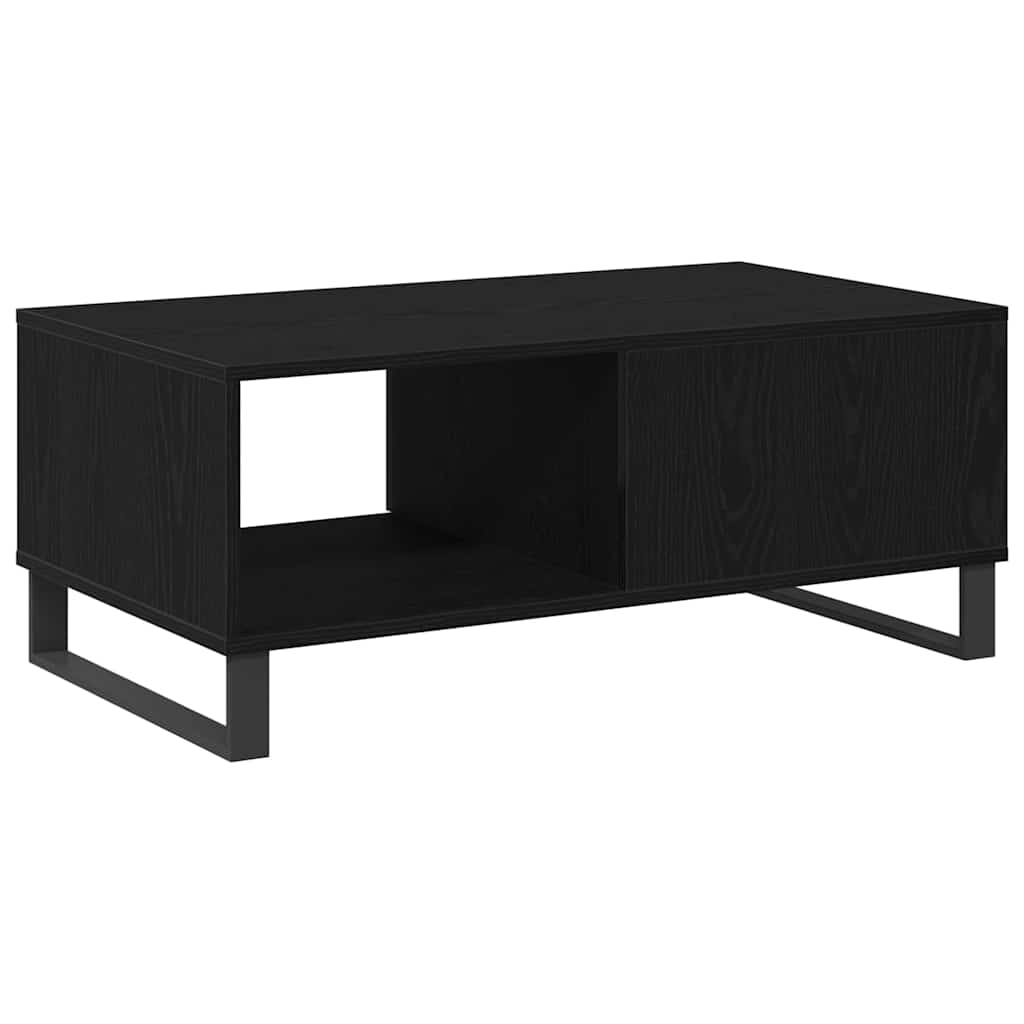vidaXL Stolik kawowy z szufladą Czarny Dąb 90 x 50 x 36,5 cm