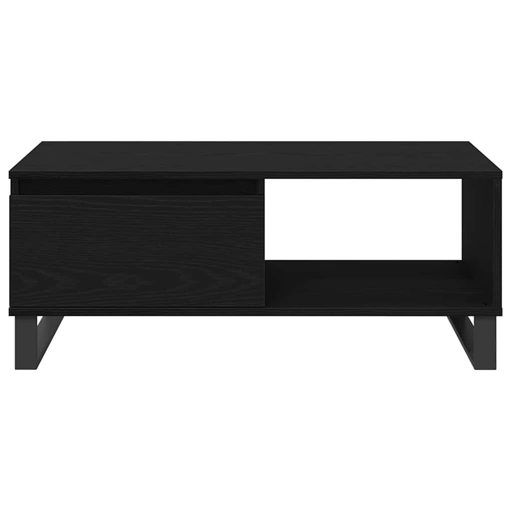 vidaXL Stolik kawowy z szufladą Czarny Dąb 90 x 50 x 36,5 cm