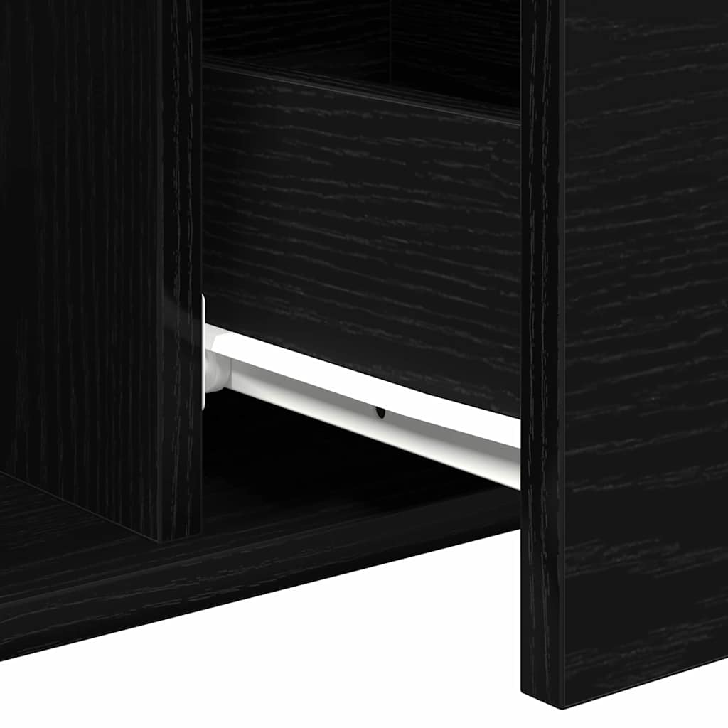 vidaXL Stolik kawowy z szufladą Czarny Dąb 90 x 50 x 36.5 cm