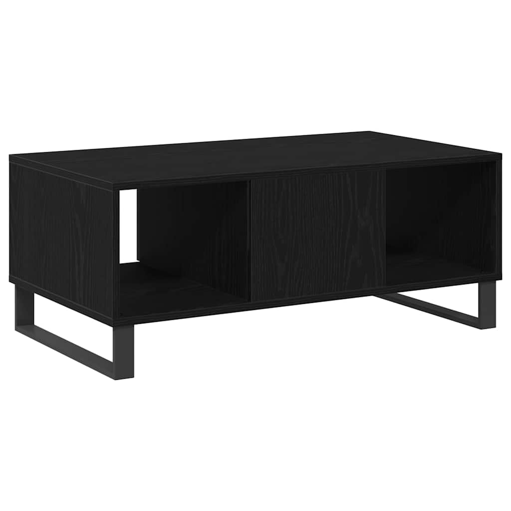 vidaXL Stolik kawowy z szufladą Czarny Dąb 90 x 50 x 36.5 cm