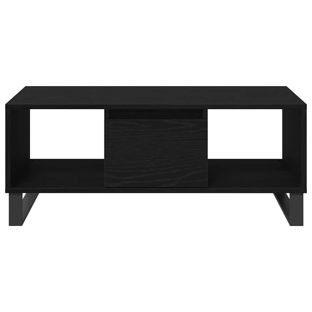vidaXL Stolik kawowy z szufladą Czarny Dąb 90 x 50 x 36.5 cm