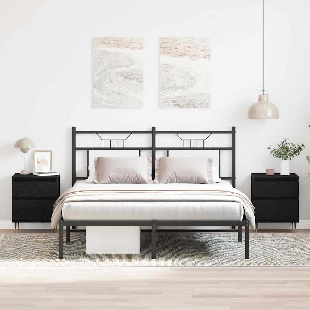 vidaXL Szafka Nocna z szufladą 2 pcs Czarny Dąb 40 x 35 x 50 cm