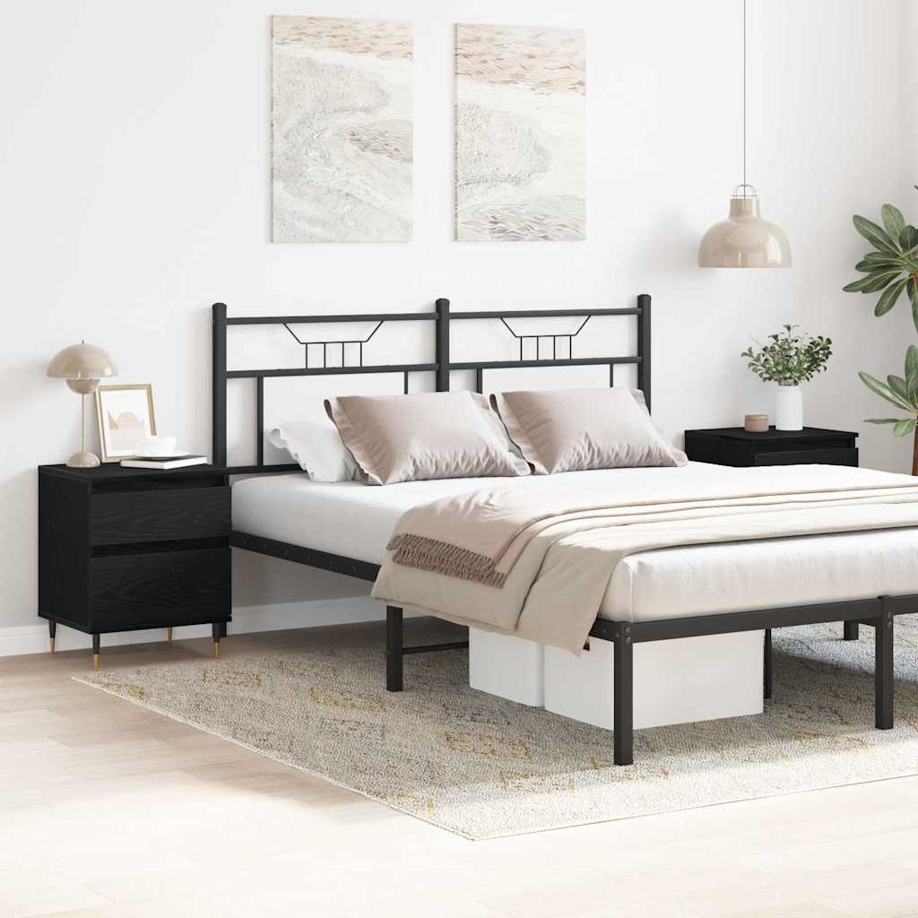 vidaXL Szafka Nocna z szufladą 2 pcs Czarny Dąb 40 x 35 x 50 cm