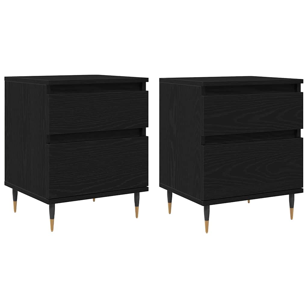 vidaXL Szafka Nocna z szufladą 2 pcs Czarny Dąb 40 x 35 x 50 cm