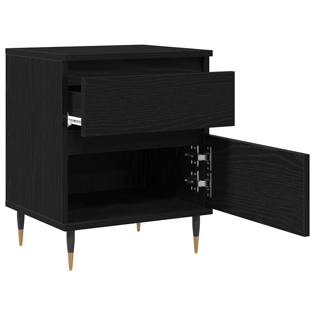 vidaXL Szafka Nocna z szufladą 2 pcs Czarny Dąb 40 x 35 x 50 cm