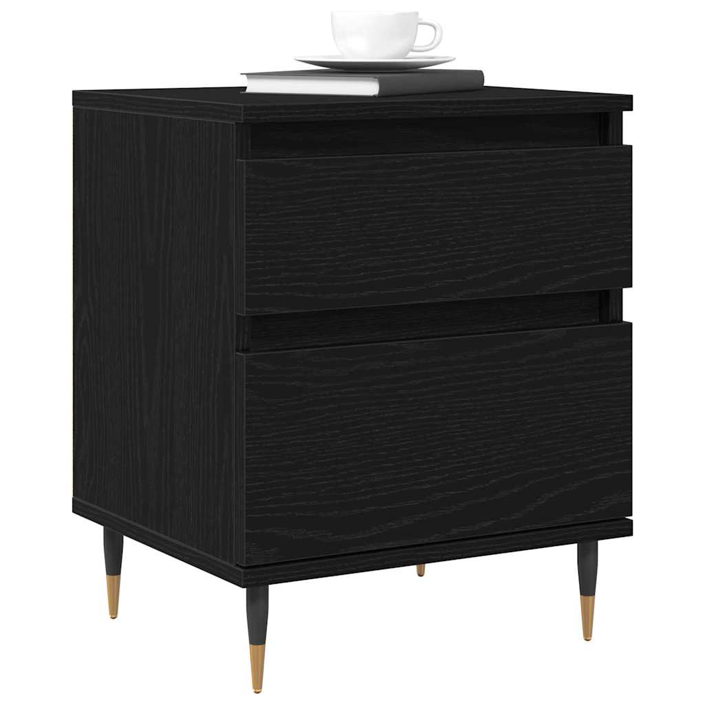 vidaXL Szafka Nocna z szufladą 2 pcs Czarny Dąb 40 x 35 x 50 cm